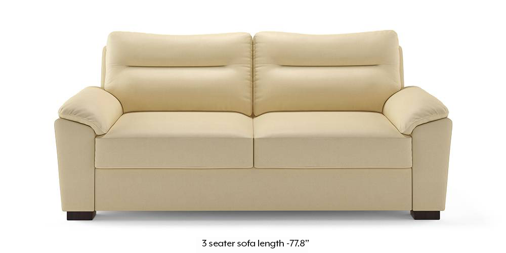 Adelaide Compact Leatherette Sofa (Cream)